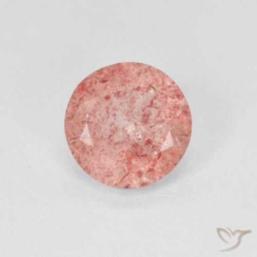 1.87ct 天然 ライトローズピンク ストロベリークォーツ, ラウンド, 半透明