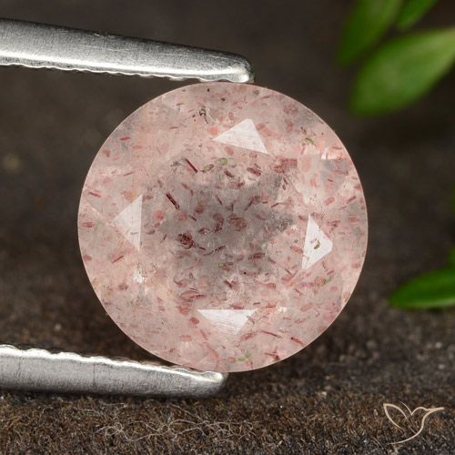 1.80ct 天然 ライトピンク ストロベリークォーツ, ラウンド, 半透明