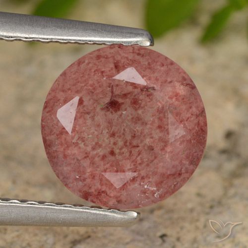 1.81ct 天然 ローズピンク ストロベリークォーツ, ラウンド, 半透明