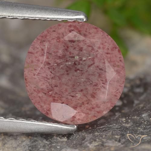 1.75ct 天然 ピンクトーン ストロベリークォーツ, ラウンド, 半透明