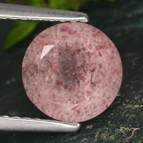 1.73ct 天然 アーシーピンク ストロベリークォーツ, ラウンド, 半透明