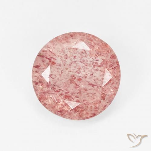 1.58ct 天然 アーシーピンク ストロベリークォーツ, ラウンド, 半透明