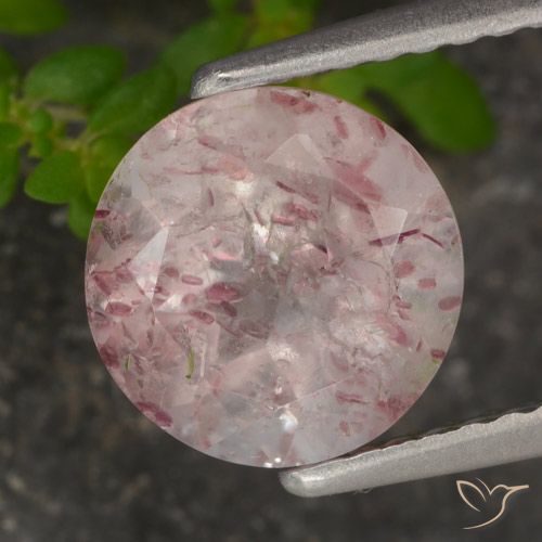 1.72ct 天然 ライトピンク ストロベリークォーツ, ラウンド, 半透明