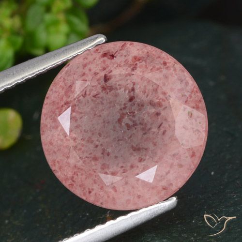 7.13ct 天然 ローズピンク ストロベリークォーツ, ラウンド, 半透明