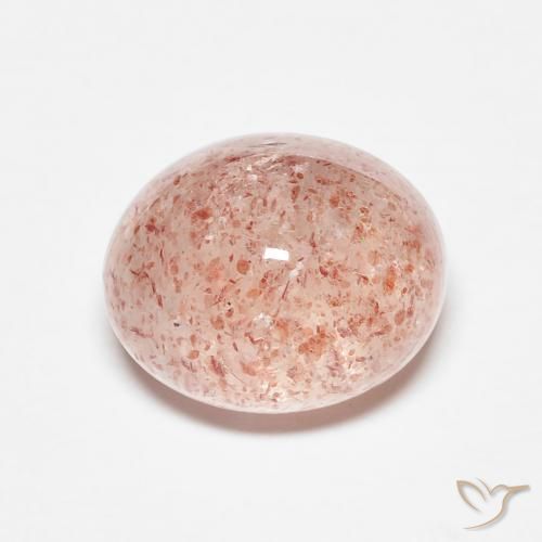 4.28ct 天然 オレンジピンク ストロベリークォーツ, 楕円形, 半透明