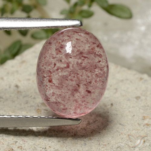 3.76ct 天然 アーシーピンク ストロベリークォーツ, 楕円形, 半透明