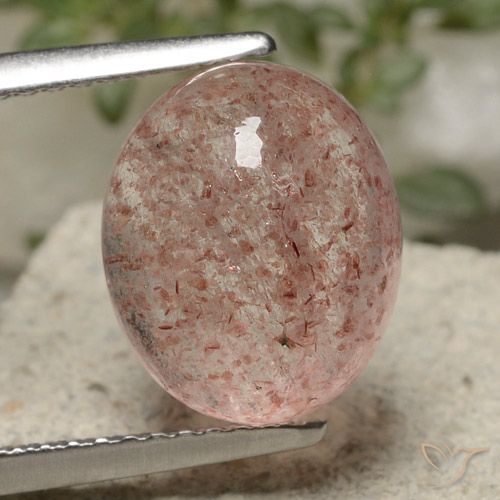 4.63ct 天然 ライトローズピンク ストロベリークォーツ, 楕円形, 半透明