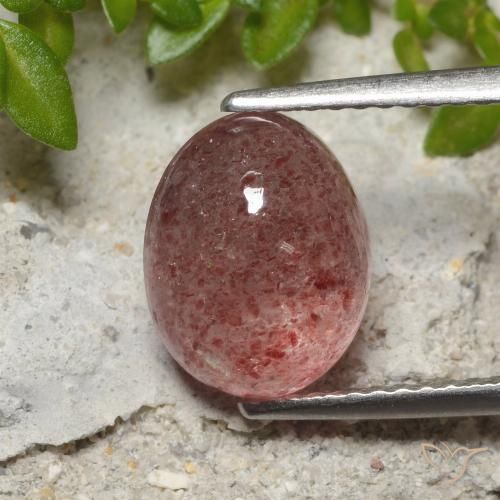 3.50ct 天然 ローズピンク ストロベリークォーツ, 楕円形, 半透明