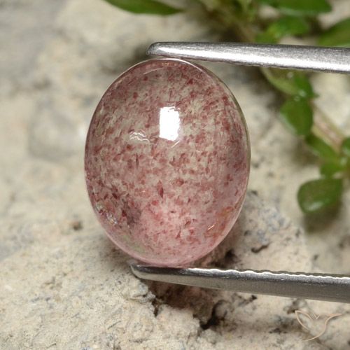 3.93ct 天然 ライトピンク ストロベリークォーツ, 楕円形, 半透明