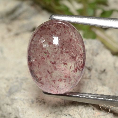 4.09ct 天然 薄いバブルガムピンク ストロベリークォーツ, 楕円形, 半透明