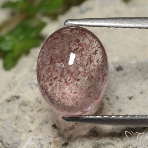 3.36ct 天然 ローズピンク ストロベリークォーツ, 楕円形, 半透明