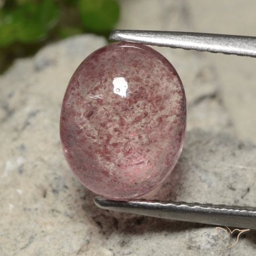 3.20ct 天然 ローズピンク ストロベリークォーツ, 楕円形, 半透明