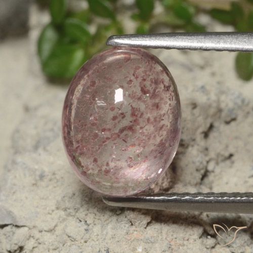 3.34ct 天然 ライトピンク ストロベリークォーツ, 楕円形, 半透明
