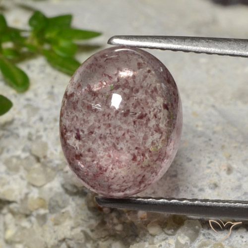 4.64ct 天然 ミディアムピンク ストロベリークォーツ, 楕円形, 半透明