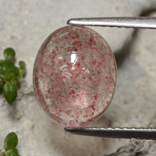 4.25ct 天然 ミディアムピンク ストロベリークォーツ, 楕円形, 半透明