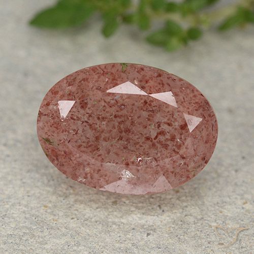5.80ct 天然 ミディアムピンク ストロベリークォーツ, 楕円形, 半透明