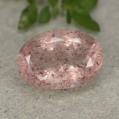4.94ct 天然 ライトピンク ストロベリークォーツ, 楕円形, 半透明