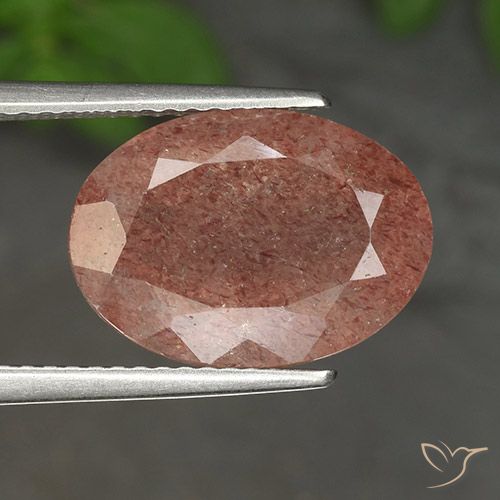 5.50ct 天然 ミディアムピンク ストロベリークォーツ, 楕円形, 半透明