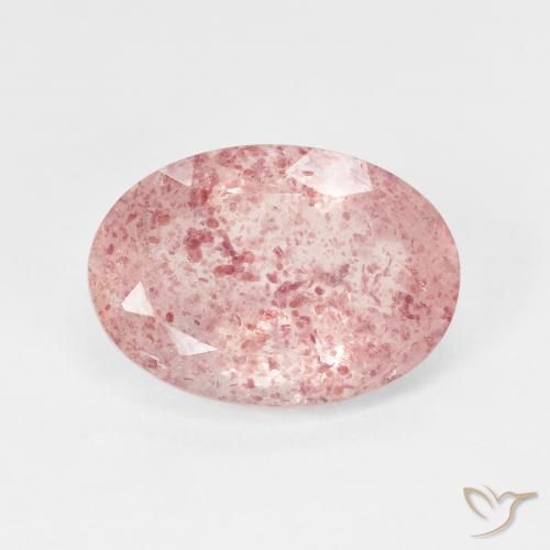 4.96ct 天然 Pale Red Orange ストロベリークォーツ, 楕円形, 半透明
