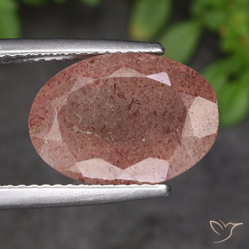 5.50ct 天然 ミディアムピンク ストロベリークォーツ, 楕円形, 半透明