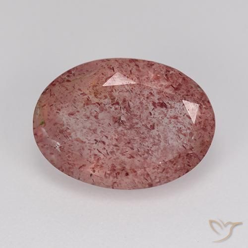 5.30ct 天然 ローズピンク ストロベリークォーツ, 楕円形, 半透明