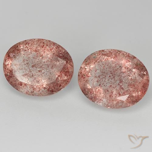 Shop natural 6.37ct ローズピンク ストロベリークォーツ gems, 楕円形, from ロシア at GemSelect. In stock, global shipping!