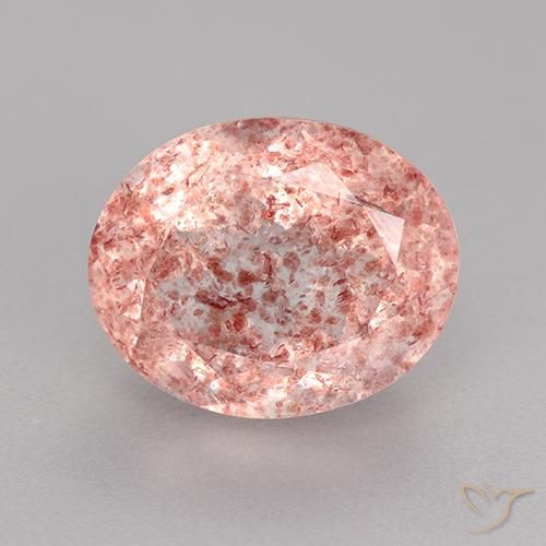 4.27ct 天然 ライトピンク ストロベリークォーツ, 楕円形, 半透明