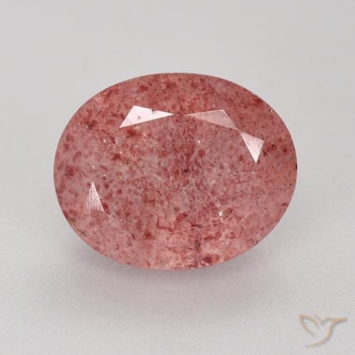 3.83ct 天然 ディープピンク ストロベリークォーツ, 楕円形, 半透明
