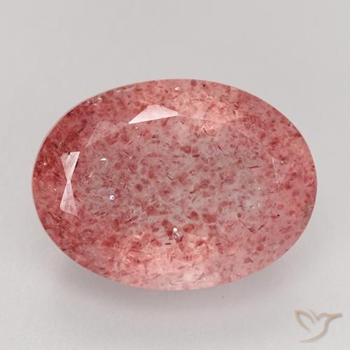 9.24ct 天然 ディープレッド ストロベリークォーツ, 楕円形, 半透明