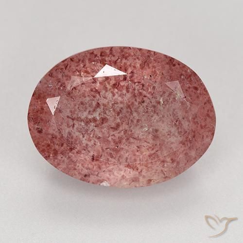 9.03ct 天然 紫がかったレッド ストロベリークォーツ, 楕円形, 半透明