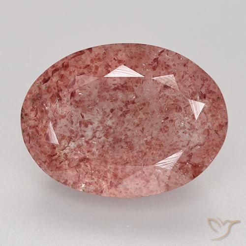 8.83ct 天然 ローズピンク ストロベリークォーツ, 楕円形, 半透明