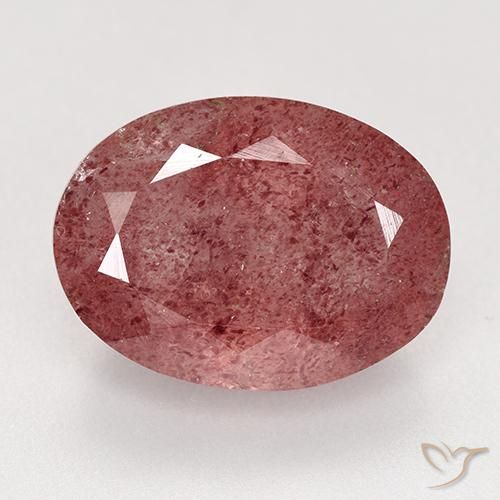 9.21ct 天然 濃いローズピンク ストロベリークォーツ, 楕円形, 半透明