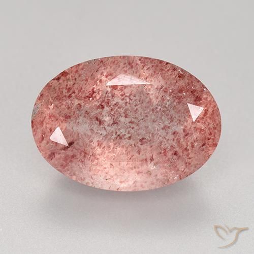 5.77ct 天然 ライトローズピンク ストロベリークォーツ, 楕円形, 半透明