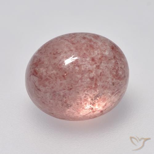 5.72ct 天然 ミディアム薄いピンク ストロベリークォーツ, 楕円形, 半透明