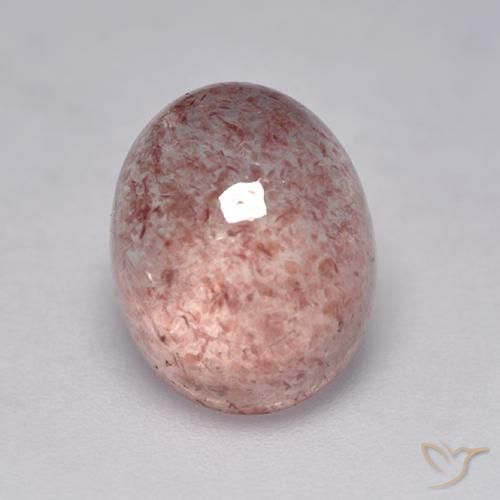 3.97ct 天然 アーシーピンク ストロベリークォーツ, 楕円形, 半透明