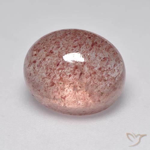 7.08ct 天然 ミディアムピンク ストロベリークォーツ, 楕円形, 半透明