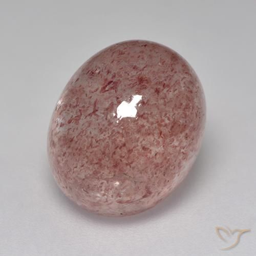 7.57ct 天然 アーシーピンク ストロベリークォーツ, 楕円形, 半透明