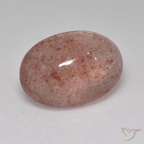 5.05ct 天然 ミディアムダークピンク ストロベリークォーツ, 楕円形, 半透明