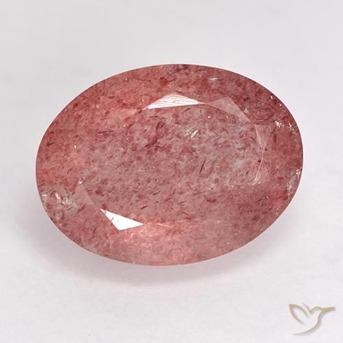 9.30ct 天然 ローズピンク ストロベリークォーツ, 楕円形, 半透明