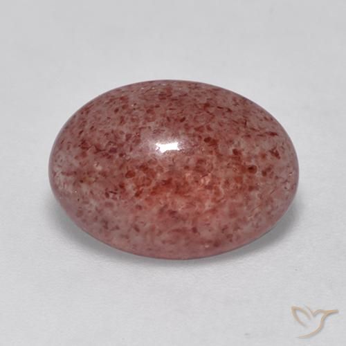 4.09ct 天然 ミディアムピンク ストロベリークォーツ, 楕円形, 半透明