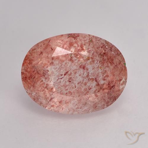 1.94ct 天然 ローズピンク ストロベリークォーツ, 楕円形, 半透明