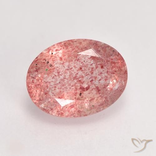 1.79ct 天然 ミディアム薄いピンク ストロベリークォーツ, 楕円形, 半透明
