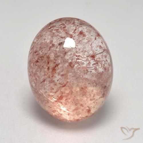7.39ct 天然 ミディアム薄いピンク ストロベリークォーツ, 楕円形, 透明