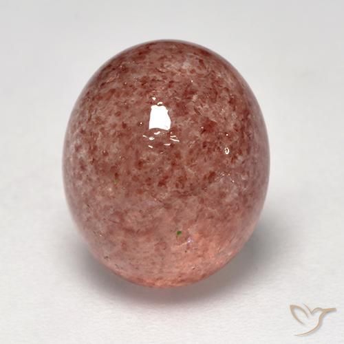 4.95ct 天然 ラズベリーピンク ストロベリークォーツ, 楕円形, 半透明