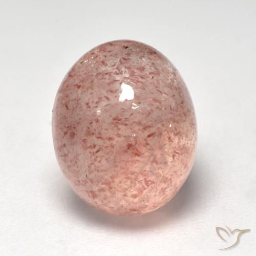 5.76ct 天然 アーシーピンク ストロベリークォーツ, 楕円形, 半透明