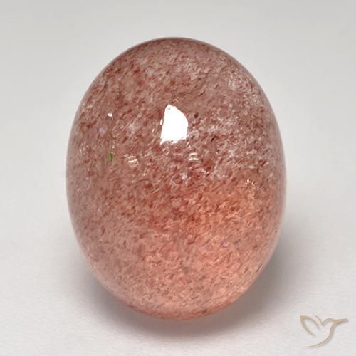7.57 ct オーバル ストロベリー クォーツ、12.9 x 10.1 mm ロシア産, Photo A