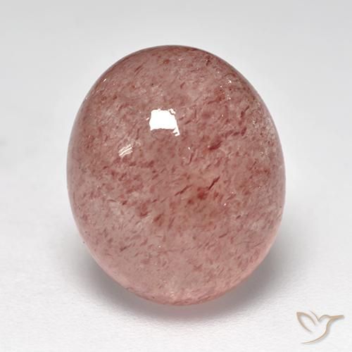 7.58ct 天然 ミディアム薄いピンク ストロベリークォーツ, 楕円形, 半透明