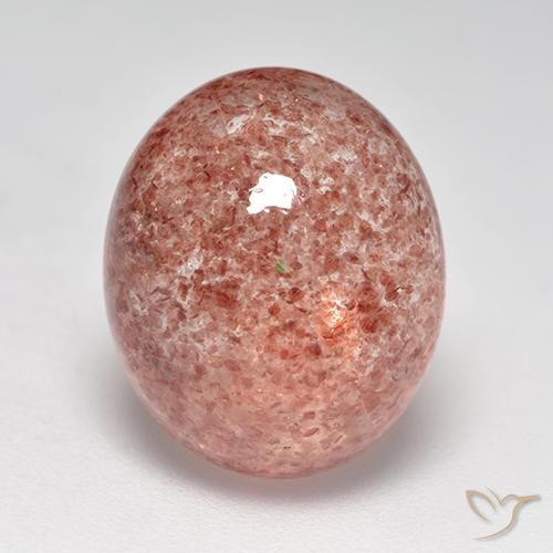 8.00ct 天然 ミディアムピンク ストロベリークォーツ, 楕円形, 半透明