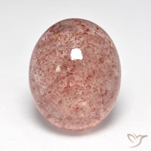 7.11ct 天然 ミディアム薄いピンク ストロベリークォーツ, 楕円形, 半透明
