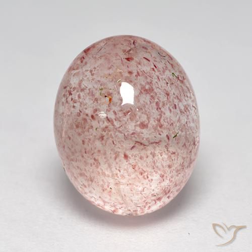 4.81ct 天然 フラミンゴピンク ストロベリークォーツ, 楕円形, 透明